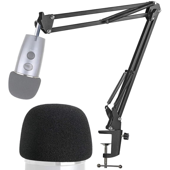 Yeti Nano Gaming Microphone Stand with Pop Filter - Mic Boom Arm for Computer with Foam Cover Windscreen for Blue Yeti Nano Mic by SUNMON