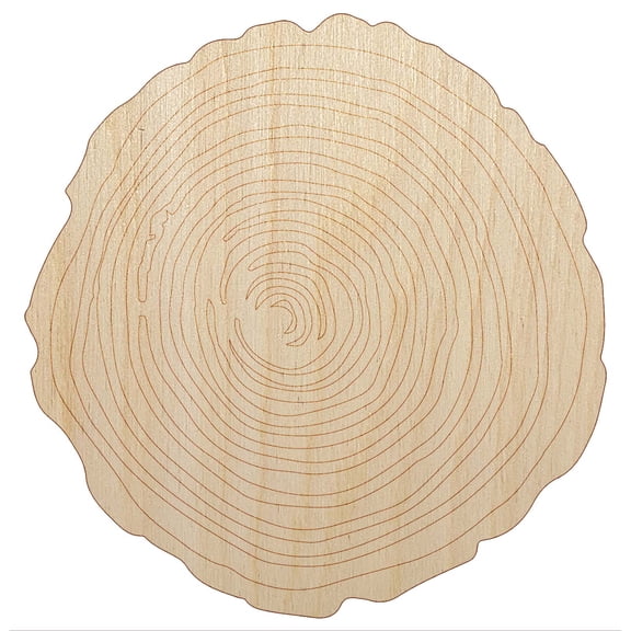 Hand Drawn Tree Rings Doodle Wood Shape Unfinished Piece Cutout Craft DIY Projects - 4.70 Inch Size - 1/8 Inch Thick