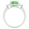 thumbnail image 4 of 2.32 ctw 3 Stone Anniversary Ring for Women | Princess Cut Simulated Green Diamond | Hyperallergenic Solid 18K White Gold, 4 of 5
