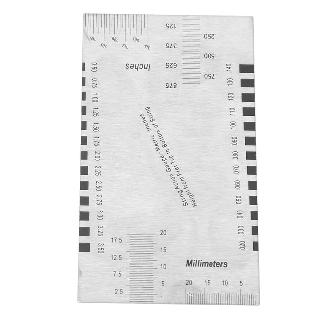 String Action Gauge Ruler, Guitar Set Up Gauge Multifunctional Pocket Size High Hardness Wear Resistant For Mandolin