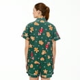 thumbnail image 3 of HITIME Pijama Navideña para Mujer de Seda de Leche Talla L, Conjunto de Short y Playera, Tela Ultra Suave y Transpirable, Comodidad de Lujo para Dormir o Lounge, 3 of 8
