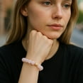 thumbnail image 4 of Pink Quartz Genuine Semi Precious Beaded Stretch Bracelet 12mm Natural Gemstone Jewelry, 4 of 8