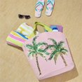 thumbnail image 4 of Mina Victory Handbags & Crossbody Cotton Palm Tree Beach Bag in Blush Pink, 4 of 5
