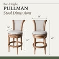 thumbnail image 5 of Maven Lane Pullman Wooden Swivel Kitchen Bar Stool, Weathered Oak, Set of 3, 5 of 6