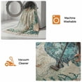 thumbnail image 5 of Teal Coastal Turtle Washable Area Rug 3'x5', Vintage Summer Beach Nautical Coral Woven Cotton Tassels Kitchen Rugs, Non Slip Indoor Door Mat Throw Carpet for Entryway Living Room Nursery Laundry Room, 5 of 9