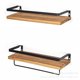 thumbnail image 2 of Estantería colgante de pared estantería de cocina | Madera auténtica | Madera y metal | ideal para cocina baño recibidor salón | con toallero diseño industrial tablero decorativo de madera 2 piezas, 2 of 5