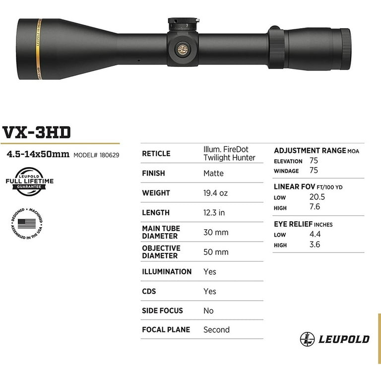 Leupold Riflescope VX-3HD 4.5-14x50 30mm CDS-ZL, Twilight