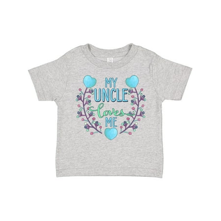 

Inktastic My Uncle Loves Me with Flowers and Hearts Gift Toddler Boy or Toddler Girl T-Shirt