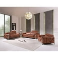 thumbnail image 2 of Titan Furnishings Modern Genuine Italian Leather Sofa Set in Camel Brown, 2 of 17