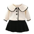thumbnail image 2 of Auroural Girls Skirt Set 7-8 Girls Outfit Sets Size 8 Winter Girls' Knitted Sweater Set Children's Cardigan Two-piece Set Top And Skirt 7-8Years, 2 of 3