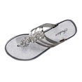 thumbnail image 2 of Miluxas Shiny Diamond Flat Sandals Slide for Women Flip-flops Slip-On Fashionable Slippers for Summer Vacation Silver 9.5(43), 2 of 9