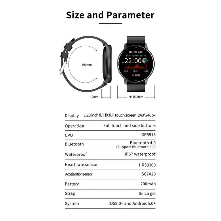 for ZTE Axon 40 Ultra Smart Watch, Fitness Tracker Watches for Men Women, IP67 Waterproof HD Touch Screen Sports, Activity Tracker with Sleep/Heart for ZTE Axon 40 Ultra Smart Watch, Fitness Tracker Watches for Men Women, IP67 Waterproof HD Touch Screen Sports, Activity Tracker with Sleep/Heart
