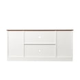 thumbnail image 5 of TV Stand Sliding Barn Door Modern & Farmhouse Wood Entertainment Center, Storage Cabinet Table Living Room with Adjustable Shelves for TVs Up to 65", Distressed White & Rustic, 5 of 7