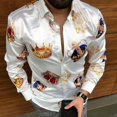 thumbnail image 1 of Ropa de diseñador de lujo social para hombres moda hawaiana elegante clásica de moda nueva camisa estampada de manga larga para hombres camisetas, 1 of 6