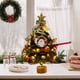 thumbnail image 4 of Árbol de Navidad de Mesa con Luces Led y Frutos Rojos | Mini Decoración Navideña Artificial de 35 Cm | Base Estable | Funciona con Pilas | Decoración Festiva para Escritorio, Oficina, Cocina, Ventana, 4 of 6