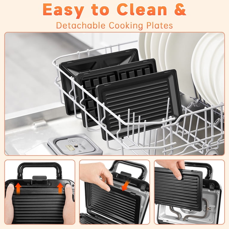 Gped 3-in-1 Sandwich Maker Panini Press and Waffle Iron photo 5