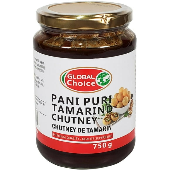 Quality/Global Choice - Chutney - Tamarind (Pani Puri) - Pack of 12 - 750g - Tangy & Spicy for Pani Puri & Chaat (12ct)