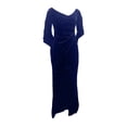 thumbnail image 2 of BAETEUY Lady Evening Dress - Skinny Pleated Off Shoulder Slit Hem Half Sleeves Maxi Dress, 2 of 8