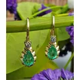 thumbnail image 2 of 3 Ct Pear Cut Lab-Created Green Emerald Drop/Dangle Earrings 14K Yellow Gold Plated 925 Sterling Silver, 2 of 4