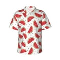 thumbnail image 2 of Goofa Watermelon Hawaiian Shirt for Men, Unisex Summer Beach Casual Short Sleeve Button Down Shirts,Aloha Tropical Floral print shirt-X-Large, 2 of 9