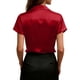 thumbnail image 2 of TaTaai Women's Open Collar Top, Short Sleeve Button Down Casual Blouse, Solid Color Lightweight Summer Shirt, Loose Fit Fashion Everyday Wear Gift, 2 of 8