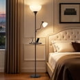 thumbnail image 3 of NATYSWAN 72" Floor Lamp with Table, Adjustable Reading Lights, Modern Torchiere Floor Lamps for Living Room, Bedroom, Office, Brown Bulb not Included, 3 of 8