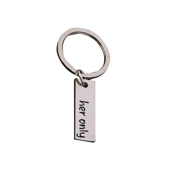 Stainless Steel Engraved Couple Keychain Her Only His Chain; Boyfriend Wife Key One Boyfriend Wife Valentine Gifts Key Chain