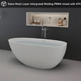 thumbnail image 3 of LIGMIRR 67 inch Stone Resin Freestanding Bathtub, Gracefully Egg Shaped Freestanding Tubs, Overflow and Pop-up Drain Included, Solid Surface Soaking Bath Tub,Stand Alone Tubs, White, 3 of 7
