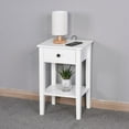 thumbnail image 6 of Living Room Bathroom Table, Modern Wood Storage Night Table Organizer with Drawer, Stylish Bedside Storage Table with Drawer and Open Shelf for Home Bedroom Dorm Room Bedside Kitchen, White, S9313, 6 of 8