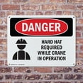 thumbnail image 4 of (2 Pack) Hard Hat Required While Crane In Operation OSHA Danger Sign 18 Inch X 12 Inch Indoor / Outdoor Rust-Free Aluminum Metal Signs for Workplace, Workshop, and Construction Site,, 4 of 8
