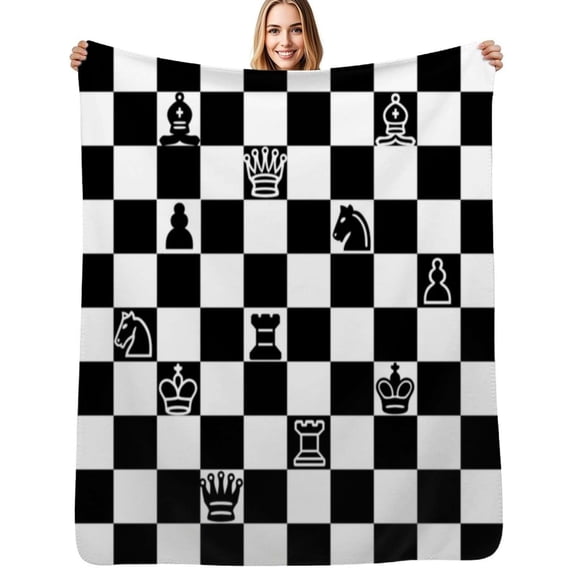 Chessboard Flannel Blanket Warm Soft Bedding Throws Winter Camping Chair Sofa Bed