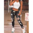 thumbnail image 2 of aPAY Jeans for Women Long Denim Hole  Pants Y2K Vintage  Street Style Elastic Waist Regular Size, 2 of 6