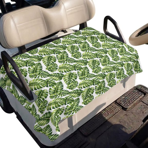 Golf Cart Seat Cover Tropical Monstera Leaf Club Car Golf Cart Seat Covers Soft Absorbent Golfcart Towel Blanket Summer Palm Leaves Golf Seat Covers for Cart Decor Fits 2 & 4 Passenger 51"x31"