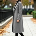 thumbnail image 6 of CHGBMOK Women's Long Coat Notched Lapel Single Button Casual Overcoat Warm Long Sleeve Fall Winter Outerwear Jacket with Pockets, 6 of 9