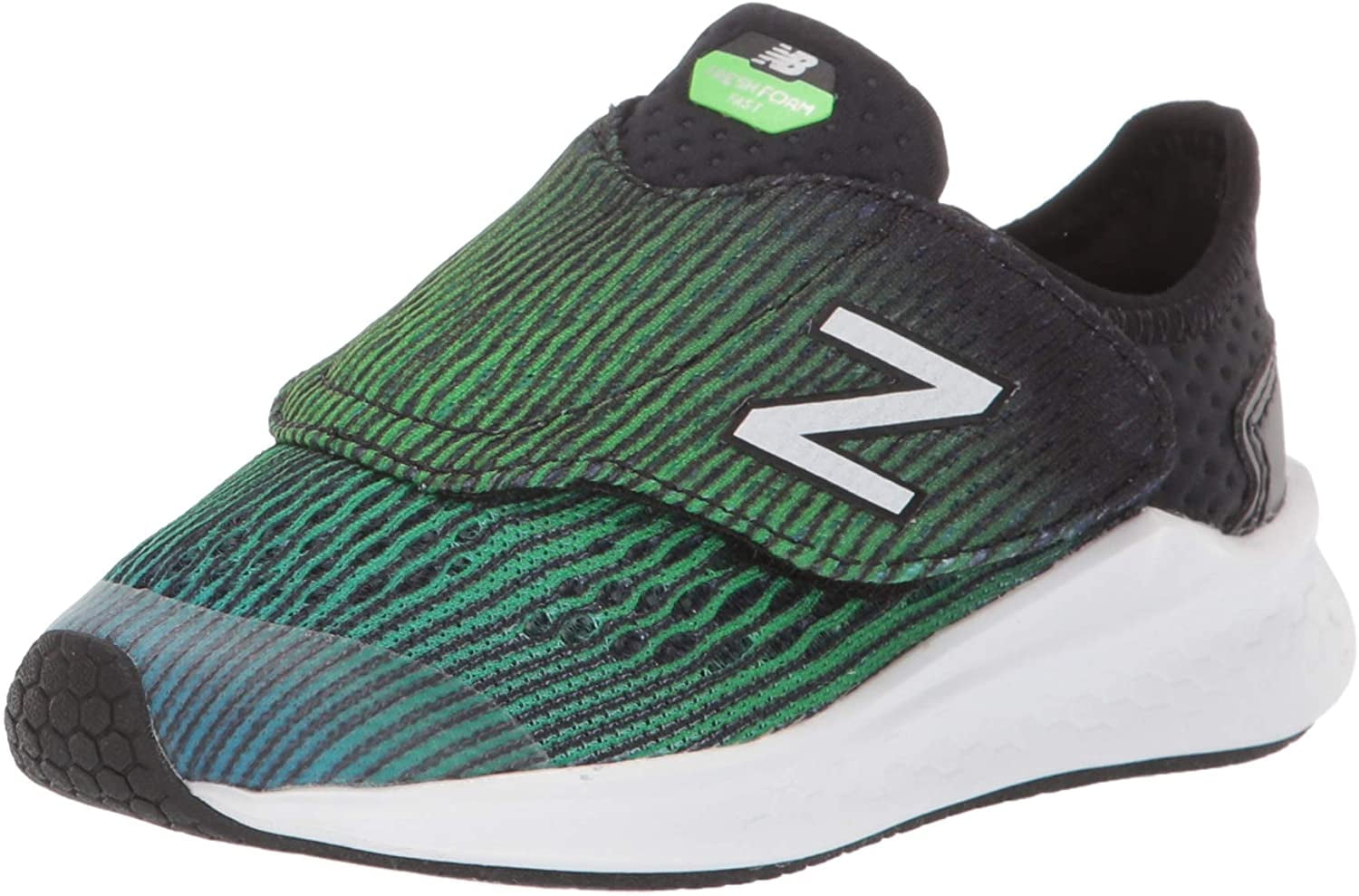 new balance kid's fresh foam fast v1 hook and loop running shoe
