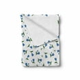 thumbnail image 2 of Natural Soft Flannel Fleece Throw Blanket, Blue Flowers and Buds Pattern and Leaves with Floral Ornaments, Cozy Plush for Indoor and Outdoor Use, 50" x 60", White Blue, by Ambesonne, 2 of 6