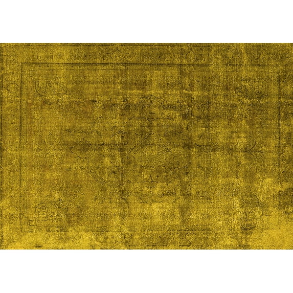 Ahgly Company Indoor Rectangle Oriental Yellow Industrial Area Rugs, 4' x 6'