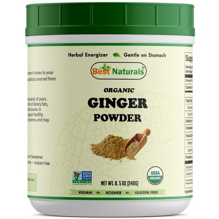 Best Naturals Certified Organic Ginger Powder 8.5 OZ (240 Gram), Non-GMO Project Verified & USDA Certified (Best Chana Masala Powder)