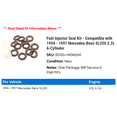 thumbnail image 2 of Fuel Injector Seal Kit - Compatible with 1994 - 1997 Mercedes-Benz SL320 3.2L 6-Cylinder 1995 1996, 2 of 2