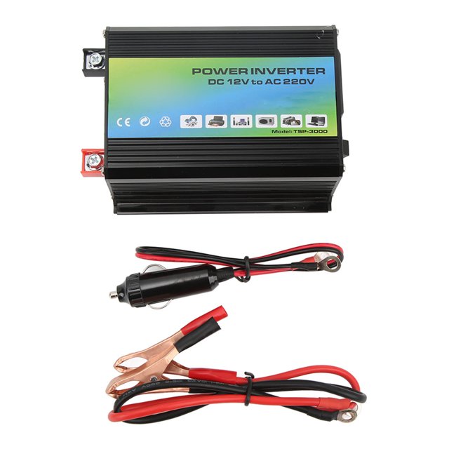 Inversor de onda sinusoidal mejorado 300w inversor de alimentación a bordo DC 12v a 110v convertidor de ca, con doble puerto USB negro