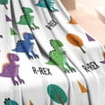 thumbnail image 3 of White Dinosaurs Trees Text Pattern Blanket,Comfortable Soft Flannel Throw Blanket,All Season,Warm Lightweight Blankets for Sofa Bed Couch Living Room Chair,30"x40", 3 of 4