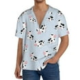 thumbnail image 2 of Ratiio Cute Farm Cow Print Mens Casual Short Sleeve Shirts Button Down Textured Shirts Summer Beach Shirt with Pocket Men's Casual Short-sleeved Shirt, 2 of 5