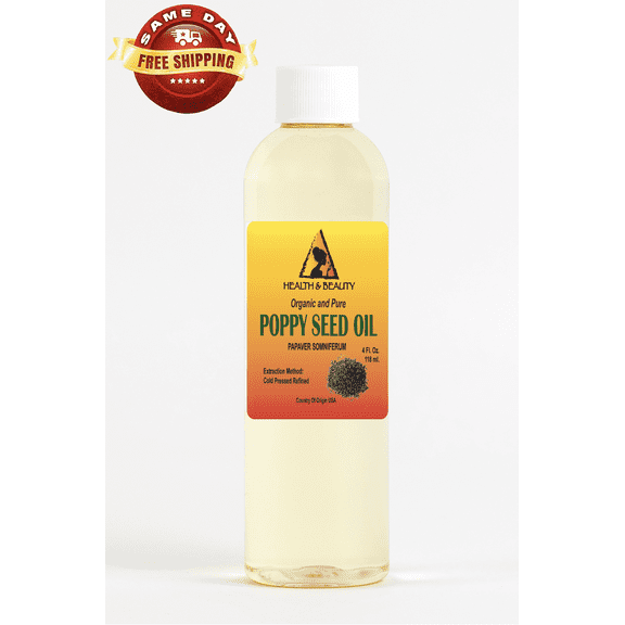 HEALTH & BEAUTY Poppy seed oil refined organic cold pressed 100% pure natural 4 oz