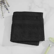 Mainstays Performance Cotton Washcloth, Super Soft Quick Dry Fade Resistant, Solid Black