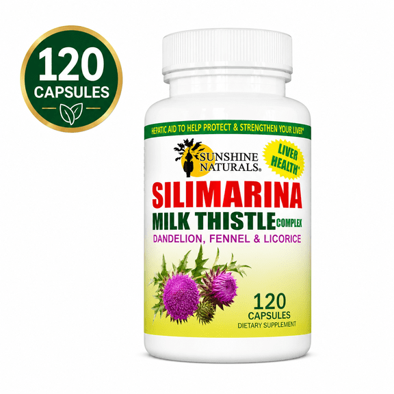 Sunshine Naturals Milk Thistle Complex, 120 Capsules I Silimarina, Dandelion, Fennel, Licorice, Liver Health, Dietary Supplements I Natural Remedy for Liver Health