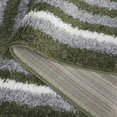 thumbnail image 5 of SAFAVIEH Border & Stripe Hyram Bordered Shag Area Rug, Green, 6'7" x 6'7" Round, 5 of 7