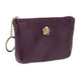 thumbnail image 3 of Unique Bargains 1 Pc Coin Purse Wallet Portable Five-Petal Flower With Two Zip Pockets Coin Purse Pouch Purple Red, 3 of 5