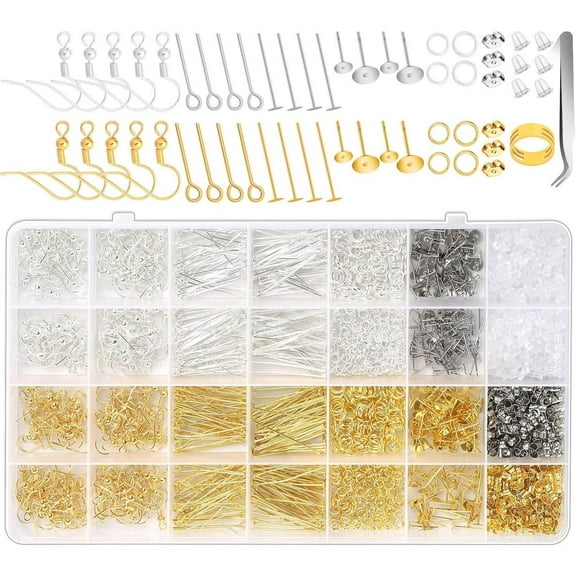 Hypoallergenic Earring Making Kit, 2000pcs Earring Making Supplies Kit with Hypoallergenic Hooks, Backs, Pins Jump Rings for Jewelry Making Supplies - Home Improvement.