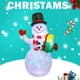 thumbnail image 5 of Decoración navideña para patio, luces coloridas giratorias, modelo de muñeco de nieve inflable, 5 of 5