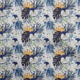 thumbnail image 1 of oneOone Cotton Poplin Royal Blue Fabric Tropical Floral Craft Projects Decor Fabric Printed By The Yard 42 Inch Wide, 1 of 4